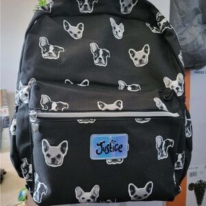 Justice french bulldog backpack